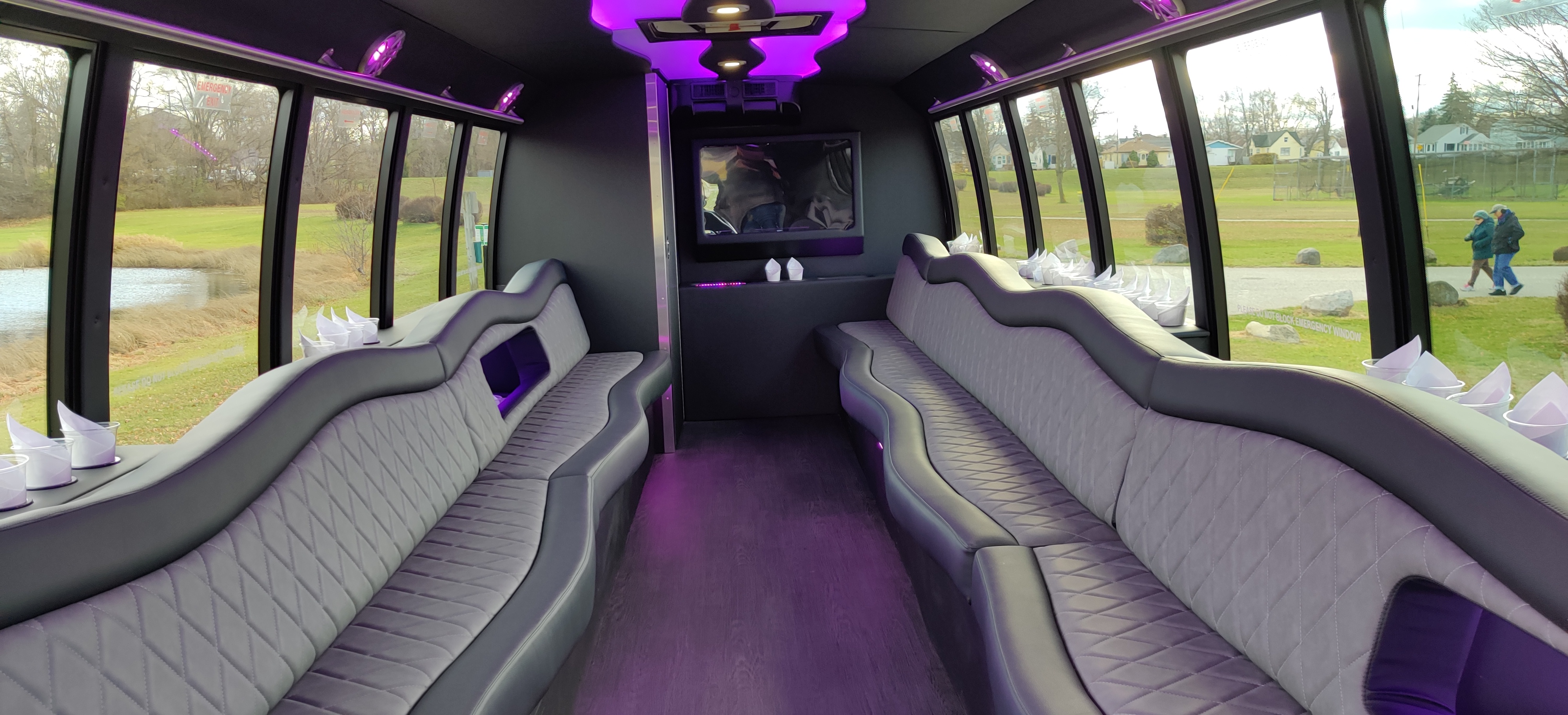 28-2 Passenger Luxury Limo Bus Interior
