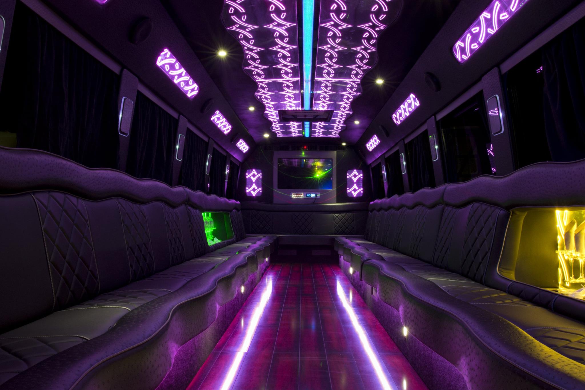 40 Passenger Luxury Limo Coach Interior