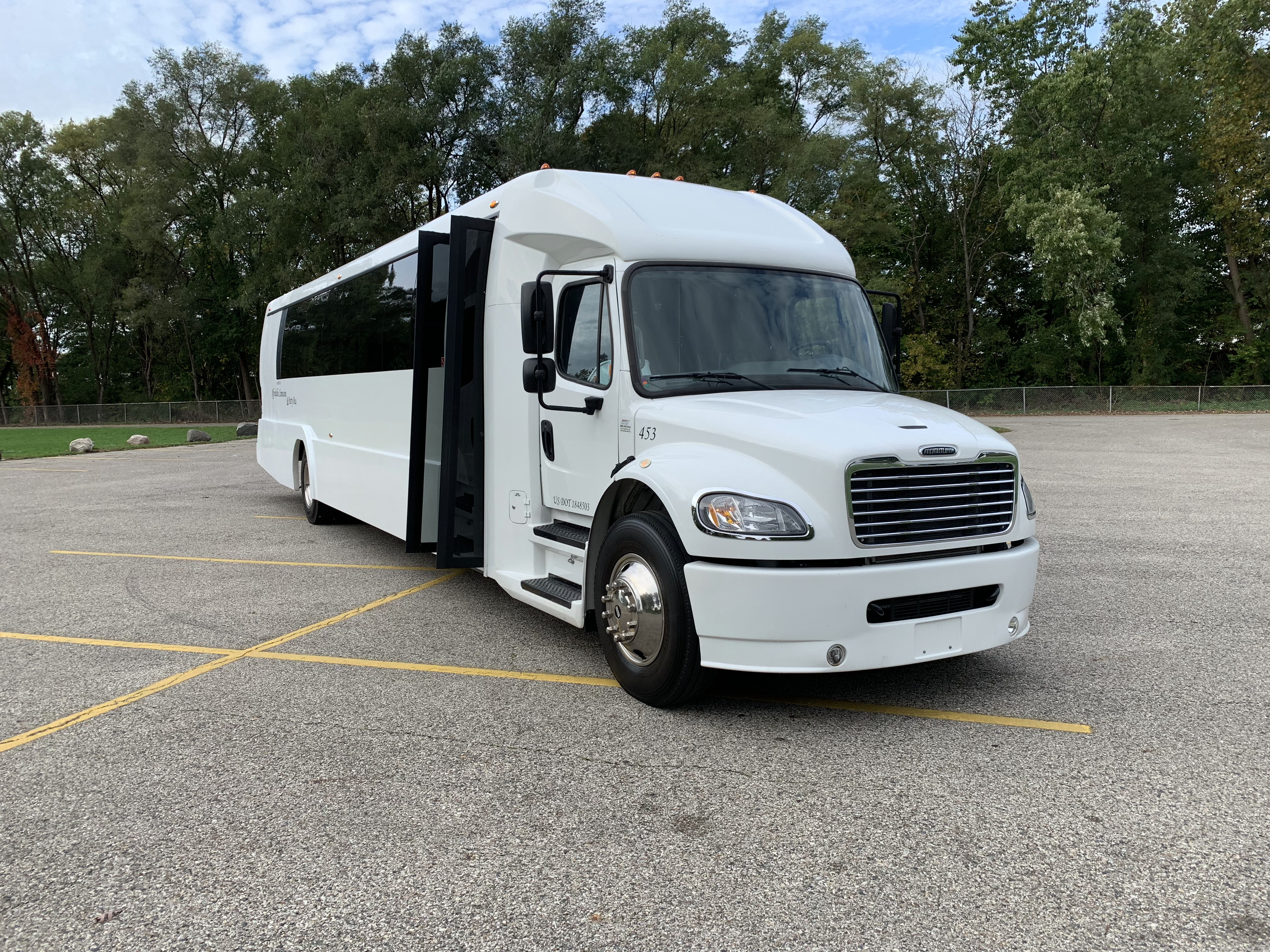 45 Passenger Luxury Limo Coach Driver's Side Front