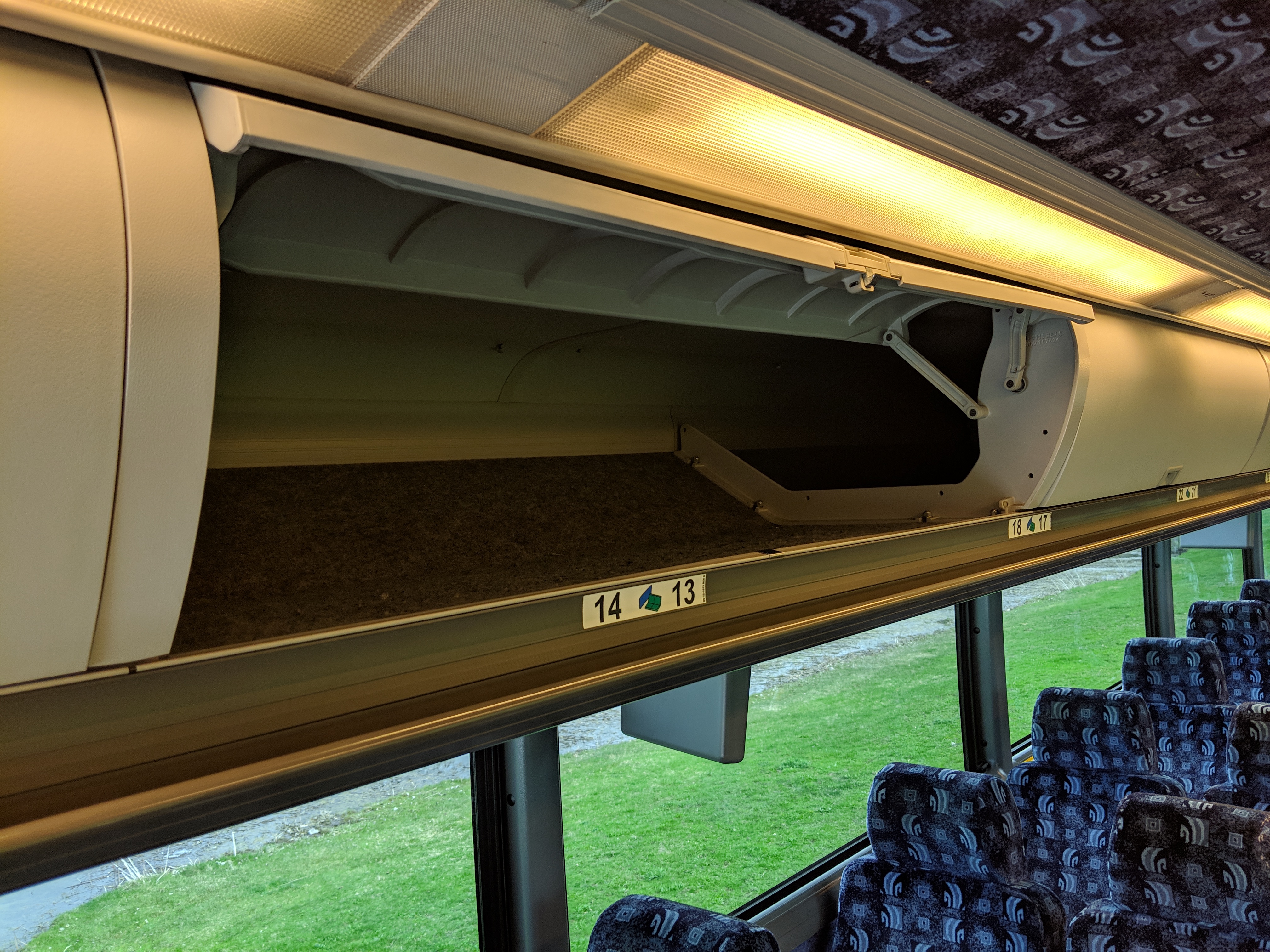 56 Passenger Motorcoach Overhead Storage