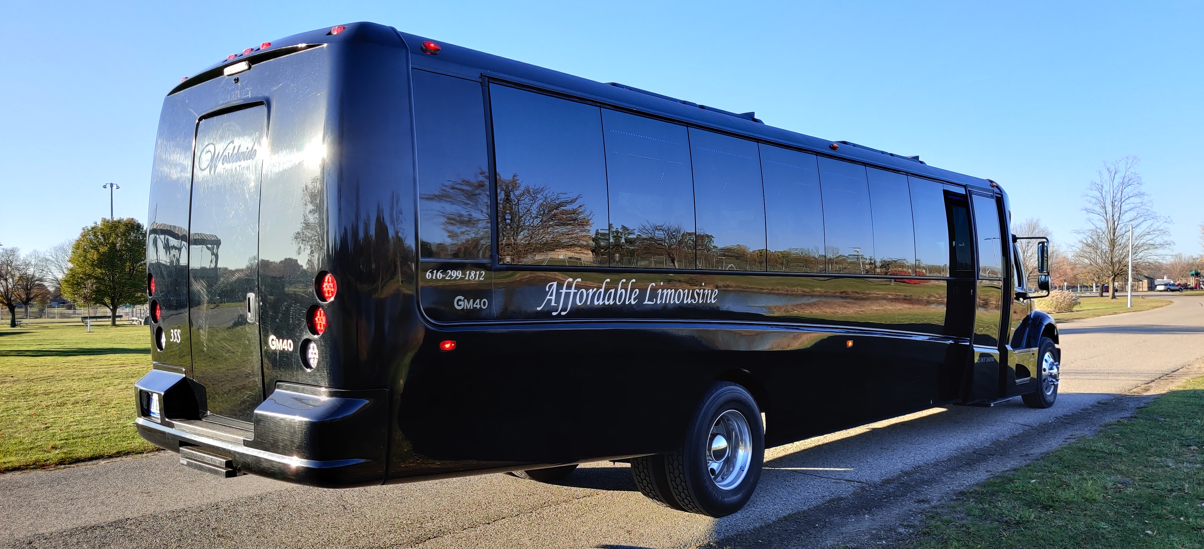 35 Passenger Executive Shuttle Bus Passenger's Side Rear