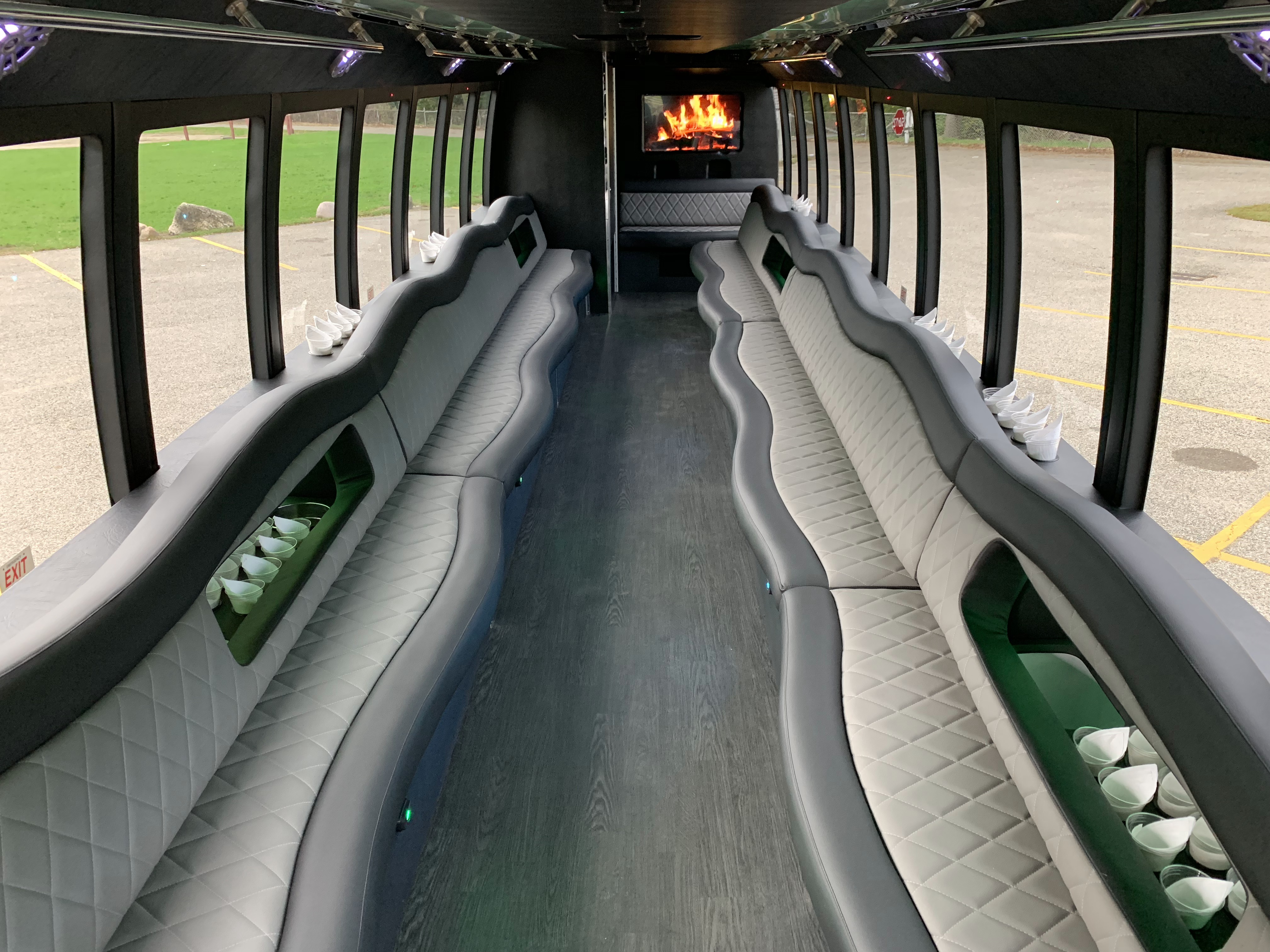 45 Passenger Luxury Limo Coach Interior